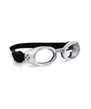 Doggles ILS Goggles Silver Frame, Clear Lens LARGE