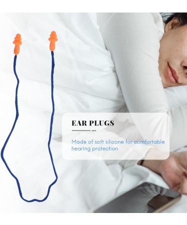 10 Pcs Safety Silicone Ear Plugs - Soft Hearing Protection with Cord - Noise Reduction for Work Home & Sleep - Blue & Orange - Buy Online on GoSupps.com