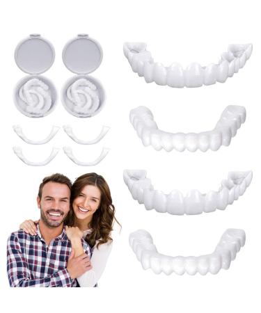 2 pairs of teeth for plug in dentures wrong teeth veneers artificial tooth bleaching set at the top and below dentures temporary for men women