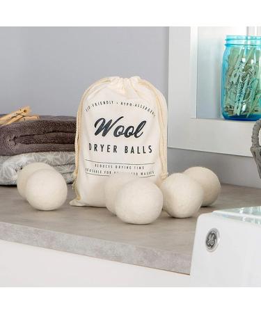 100% Wool Dryer Balls - Eco-Friendly Natural Fabric Softener Reusable & Chemical-Free Reduces Drying Time - Set of 6 XL for Baby Clothes - Buy Online on GoSupps.com