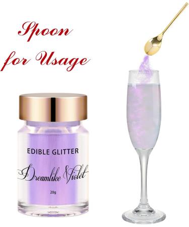 Edible Glitter Shimmer for Drinks -20g Edible Iridescent Rainbow Food Coloring Edible Metallic Powder Luster Dust for Cocktails Champagne Beverages DIY Cake - Violet - Buy Online on GoSupps.com