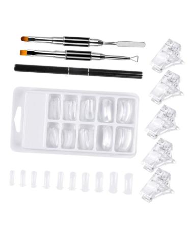 FOMIYES 3 Sets Nail Extension Manicure Nail Art Clear Nail Extension Form Nail Extension Builder Nails Extension Tool Nail Kit Gel Nail Art Supplies Uv Plastic Nail Brush White