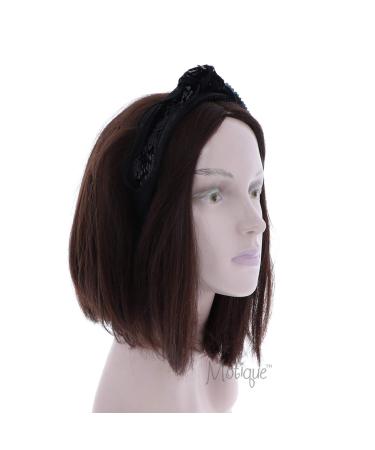 Black Sequin Tulle Knot Headband by Motique Accessories - Holiday Beauty - Buy Online on GoSupps.com