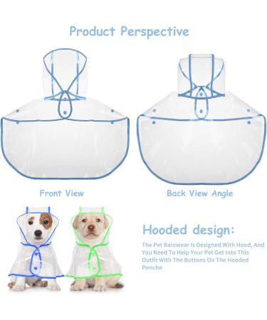 Waterproof Dog Raincoat with Hood | Petcute Medium & Large Blue PVC Coat - Breathable & Transparent - Buy Online on GoSupps.com
