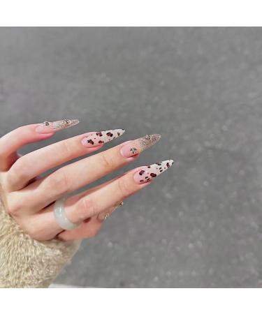 Temperament-enhancing nail art pure hand-worn nail art finished leopard print hottie nail patch is detachable.(S)