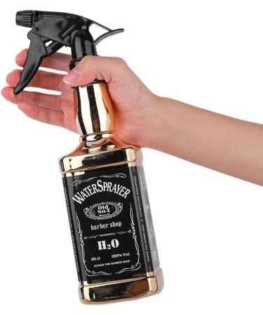 Kcabrtet Hair Spray Bottle Hairdressing Barber Spray Bottle Whisky Squirt Bottle Mist Salon Hair Tools Home Gardening Water Sprayer 500ml/16.9oz(Gold) - Buy Online on GoSupps.com