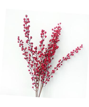 Zerodeko 7pcs Fake Red Berries Decorative Plants Plant Photography Props Flower Arrangements Home Plants Office Decoration Decor for Office Foam Fruit Plants Acacia Beans Long Branch - Buy Online on GoSupps.com
