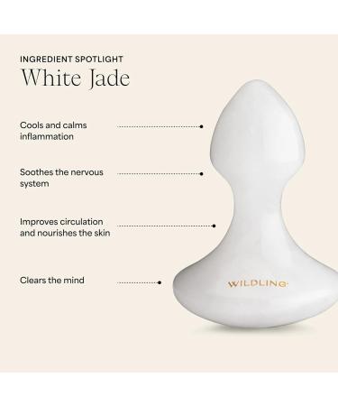 Wildling Lumin Mushroom Facial Massage Stone - White Jade | Cool De-Puff & Calm Skin | Perfect with Lumin Oil | International Shipping - Buy Online on GoSupps.com