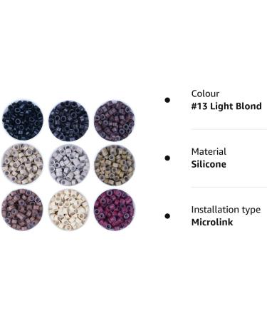 KOCONI 1000Pcs 5.0mm Silicone Lined Micro Rings Beads for Pre Bonded Hair Extensions - #13 Light Blond - Buy Online on GoSupps.com