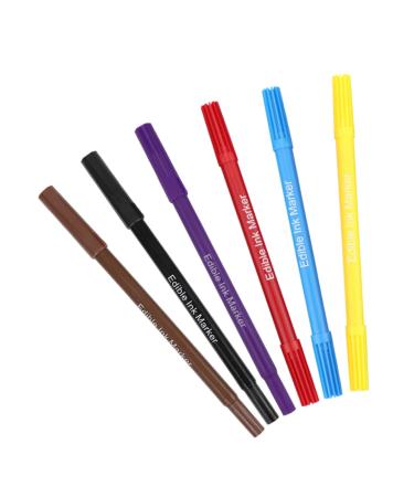 WATIIFUFU 6pcs Cake Boxes Decor Biscuits Edible Marker Cake Coloring Edible Pens Food Coloring Markers Plastic