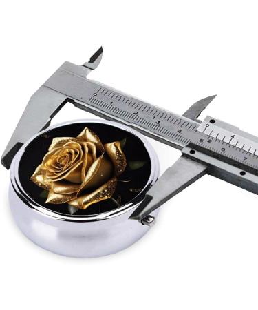 Buy Gold Rose Round Pill Box - 3 Compartment Portable Travel Organizer for Pills & Vitamins - Buy Online on GoSupps.com