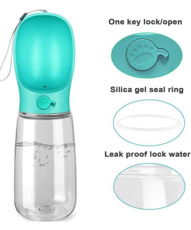 Kalimdor Leak Proof Portable Dog Water Bottle 19oz Blue - Ideal for Outdoor Walking, Hiking, and Travel - Drinking Feeder for Pets - Food Grade Plastic - Buy Online on GoSupps.com