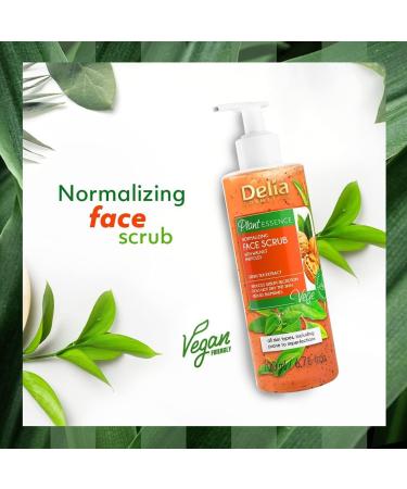 Delia Cosmetics - Plant Essence - Facial Scrub - Removes Impurities - Vegan Friendly Peeling - Natural Ingredients - All Skin Types - Reduces Excess Sebum Eliminates Blemishes - Moisturizes - 200 ml - Buy Online on GoSupps.com