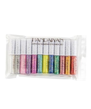VINTORKY 12pcs Glitter Eyeliner Eye Shadow Eyeshadow Liquid Eyeliner Shinny Eyeliner