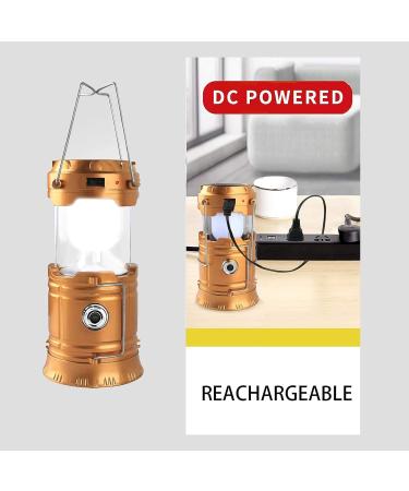 Censinda LED Camping Lantern - Solar & Rechargeable Flashlight, Portable & Collapsible Light for Camping, Hiking, Emergency - Gold (1 Pack) - Buy Online on GoSupps.com