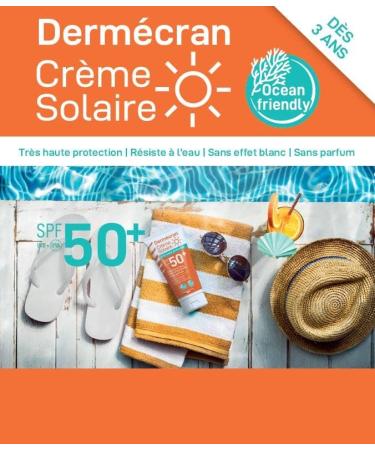 SORIFA - Dermscreen - Sun cream SPF50+ - Face and body - Vegan & Ocean Friendly formula - Water resistant - For the whole family from 3 years old - Made in France - Tube 50 ml - Buy Online on GoSupps.com