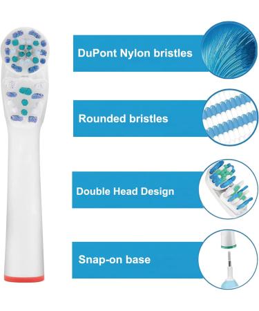 8 Pack Dual Clean Replacement Brush Heads for Oral B Electric Toothbrushes - Compatible with Multiple Models - White - Buy Online on GoSupps.com