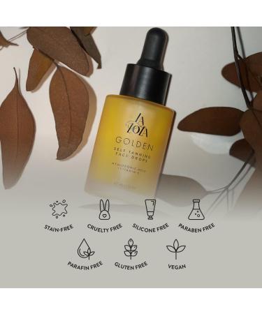 LALOLA Golden Face Tanning Drops USA-Made Self Tanner with Vitamin C & Hyaluronic Acid Natural & Ingredients for a Hydrated Sunless Tan Non-Toxic & Cruelty-Free Bronzing Drops - Buy Online on GoSupps.com