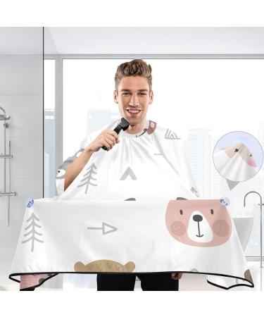 Waterproof Barber Cape | Cartoon Bears & Cheetah Haircut Bib for Men & Unisex | International Shipping - Buy Online on GoSupps.com