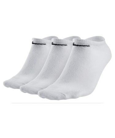 Nike Unisex Adult Socks 3 Pairs Value No Show L White