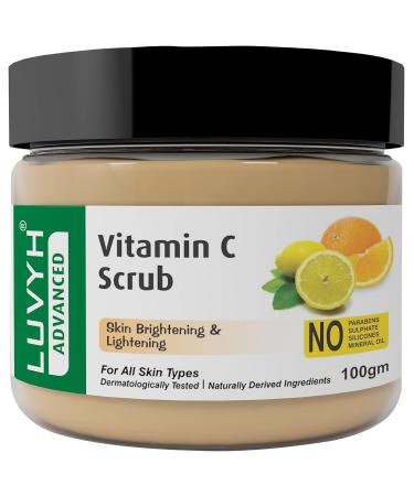 LU.VY'H Advanced Vitamin C Face Scrub for Skin Brightening and Lightening Tan Removal Dead Skin Remover All Skin Types 100gm