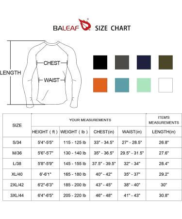 BALEAF Men's Long Sleeve Rashguard UPF 50+ for Surfing, Diving, Kayaking - Large Ocean Blue - Buy Online on GoSupps.com