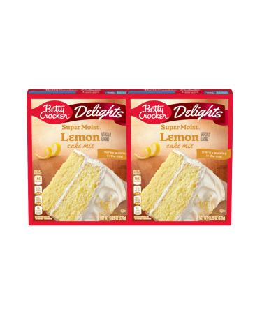 Betty Crocker Super Moist Lemon Cake Mix 432g | Rich Dense and Delicious Dessert Ready to Bake in Minutes | Pack of 2