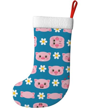 Floral Pattern Velvet Christmas Socks - Cute Pig Design for New Year | One Size International Shipping - Buy Online on GoSupps.com