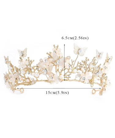 Kisshine Bride Wedding Flower Crowns & Tiara - Crystal Butterfly Baroque Queen Crown for Women and Girls - Buy Online on GoSupps.com