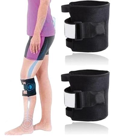 2pcs Sciatica Pain Relief Devices Pressure Point Brace Relieve Acupressure Leg Sciatica  Magnetic Therapy Self Heating Knee Support Wraps Pain Relief  Sciatic Nerve Brace For Knee Pain  Fit For Men & Women(Black)
