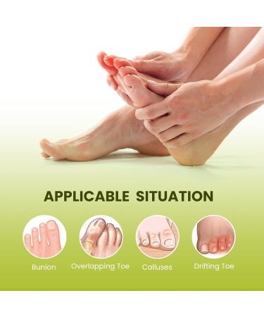Bukihome Toe Separators - 4 Pair Soft Gel Toe Spacers for Bunions Plantar Fasciitis Relief | Therapeutic Foot Pain Solution for Women & Men (Blue Medium - Buy Online on GoSupps.com