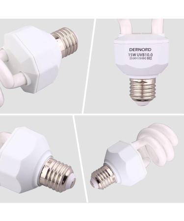 Dernord UVB & UVA Light Bulb 10.0 - 15W Compact UV Lamp for Lizard Turtle Snake & Leopard Gecko - Optimal Animal Habitat Lighting - Buy Online on GoSupps.com