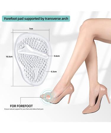 Premium Metatarsal Pads for Women | Silicone Foot Cushion Inserts for Pain Relief - Black & Transparent - Buy Online on GoSupps.com