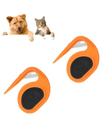 PET Knotting Comb 2024 New de-filzing knife cat Cat Hair Knot 3-in-1 multifunctional function hair removal comb for removal of matted and loose hair (orange color*2)