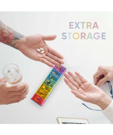Extra Large Pill Organizer with Cutter - 7 Day Double-Sided Pill Box - XXL Compartment Weekly Medicine Dispenser - Buy Online on GoSupps.com