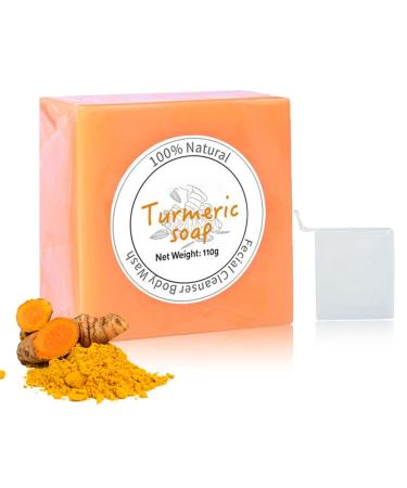 Turmeric Soap Bar for Face Body Organic Turmeric Face Soap Bar Smooth Skin Deep Cleansing Moisturizing Handmade Tumeric Soap for All Skin Types 3.88 oz