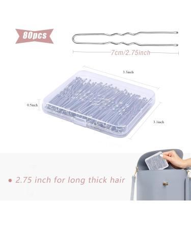 U Shaped Hair Pins IKOCO 2.75 inch Hair Pins for Buns Ballet Bun Hair Pins for Women with Storage Box Silver - Buy Online on GoSupps.com
