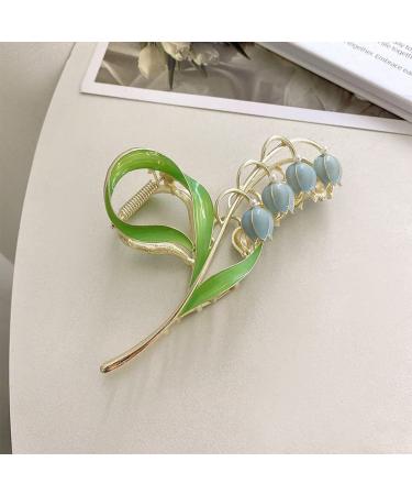 Blue Lily of the Valley Large Flower Hair Claw Clip for Women - Strong Metal Non-Slip Hair Clip for Thick and Thin Hair - Acetate Hair Accessories - Buy Online on GoSupps.com