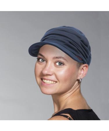ColorSun Women's Soft Cotton Newsboy Cabbie Cap Beret Hat in Navy Blue - Stylish Painter Visor Baseball Cap - Buy Online on GoSupps.com