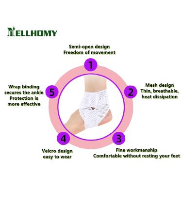 NELLHOMY Sport Ankle Brace for Men/Women(2 Pack) Adjustable Ankle Support Ankle Support for Plantar Fasciitis Relief Ankle Brace/Wrap for Sprained Ankle Achilles Tendon Recovery Sports(White XL) X-Large White - Buy Online on GoSupps.com