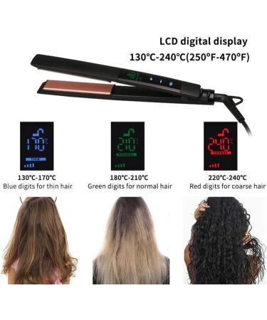 Professional Hair Straightener Iron with LCD Display | Customizable Black Hair Tool for Salon Quality Results - Buy Online on GoSupps.com