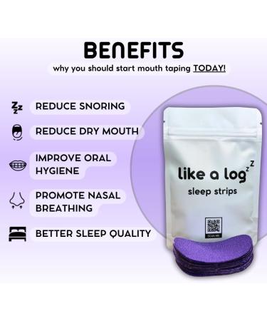 Premium Mouth Tape by Like A Log - 30 Pack Sleep Strips for a Better Night's Sleep Reduced Snoring and Improved Nasal Breathing Gentle Adhesive Breathable Fabric - Sleep Aid for Men & Women - Buy Online on GoSupps.com
