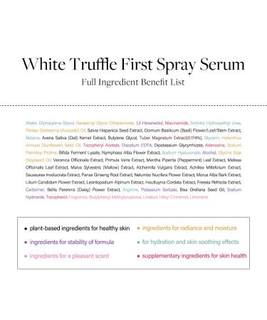 d'Alba White Truffle First Spray Serum Mist 3.38 fl oz - Hydrating & Glowing with Avocado Oil, Sunflower Seed Oil & Niacinamide - Buy Online on GoSupps.com