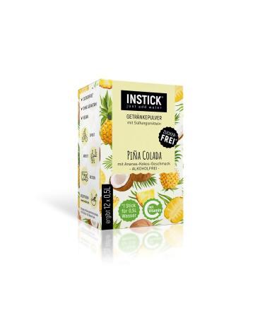 Intick |Sugar -free instant drink - Pi a Colada |1 pack for 12 x 0.5-1 l |Vegan low in calories with vitamin C flavored instant beverage powder taste for water alcohol -free