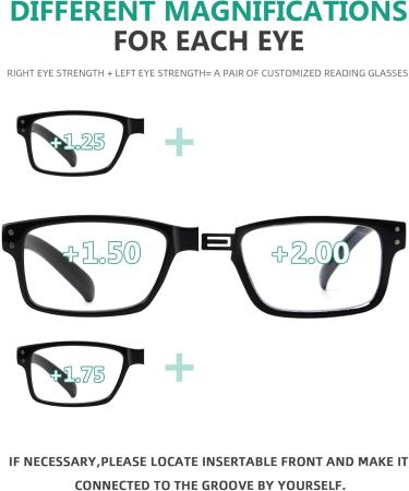 Buy Must-Have Black Left Eye +0.00 Reading Glasses - Dual Strength for Each Eye - International Shipping Available - Buy Online on GoSupps.com