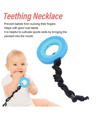 10PCS Baby Teething Necklace | Safe Silicone Chew Toy for Kids | Sensory Pendant Necklace (Dark Blue) - Buy Online on GoSupps.com