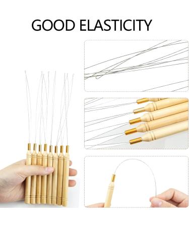 8 Pieces Hair Extension Loop Needle Threader Tool Hair Extension Loop Needle Wood Hair Extension Pulling Hook Tools for Micro Rings Nano beads Styling Accessories - Buy Online on GoSupps.com
