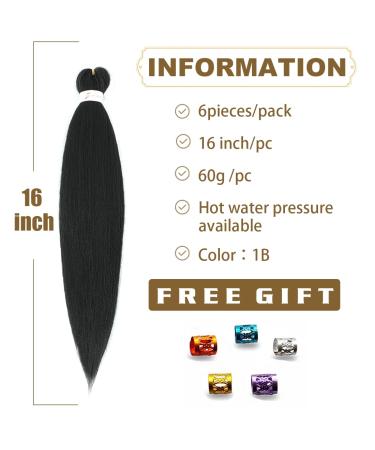 Buy Antiensy Easy Braid Hair Extensions - 40cm Itch-Free Synthetic Fiber Crochet Hair (6 Pack) - Yaki Texture 1B# - International Shipping Available - Buy Online on GoSupps.com