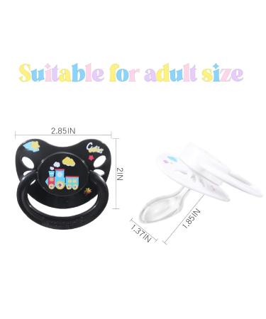 Landofgenie Printed Pacifier - Adult Size Large Shield 2 Pack (Black & White) | International Shipping Available - Buy Online on GoSupps.com