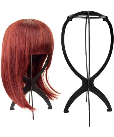 High-Quality Portable Wig Stand Holder | 6 Stucco Plastic Wig Dryer & Display Holder - Movable & Durable Black Design - Buy Online on GoSupps.com